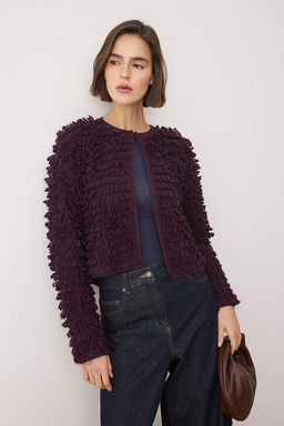 Mor Bisiklet Yaka Dokulu Triko H?rka TWOAW26HI00300