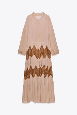 LACE COMBINATION TIE DRESS - Zara фото 18
