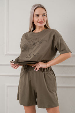 Пижама женская из кулирки Дива болотный