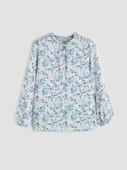 Ba?lamal? Yaka Desenli Bluz