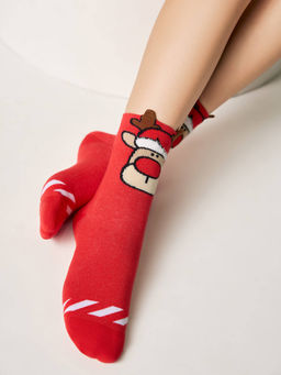 Цена за 2 пары. Носки новогодние красный