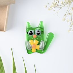 Брошь Кот с цветком - Стрекоза фото 2