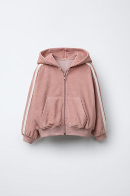 TOWELLING JACKET WITH CONTRAST PIPING