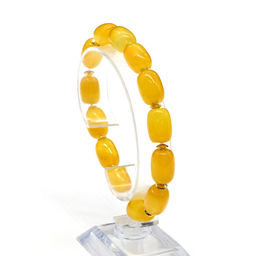 Браслет из агата тонированного овал 10*14мм цв.желтый, 17см