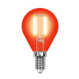 LED-G45-5W/RED/E14 GLA02RD Лампа светодиодная. Форма "шар". Серия Air color. Красный свет. Картон. ТМ Uniel