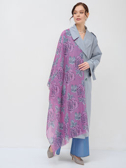 Большой, красивый двусторонний палантин с рисунком в стиле арт-деко - Tantino фото 2