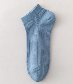 Короткие носки р.40-45 Перфорация Полоски Сине-серые - Krumpy фото 4