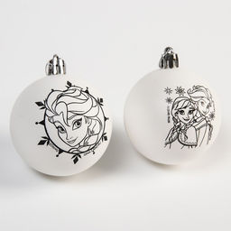 Ёлочные шары под раскраску «Холодное сердце», 2 шт., d=5.5 см, набор для творчества