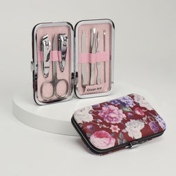 Набор маникюрный Цветочная рапсодия, 7 предметов, в футляре, разноцветный