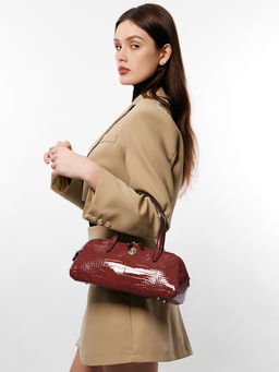 LACCOMA сумка J2040-бордовый эко кожа хлопок  фото 9