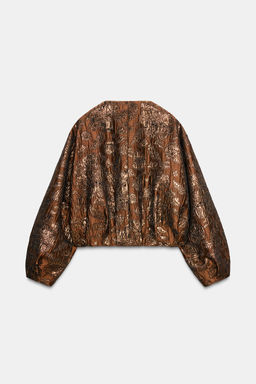 SHINY JACQUARD BOMBER JACKET - Zara фото 4