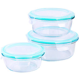 31011 Набор контейнеров с крышками из 3 шт 360/600/900мл стекло/полипр MB (х12)