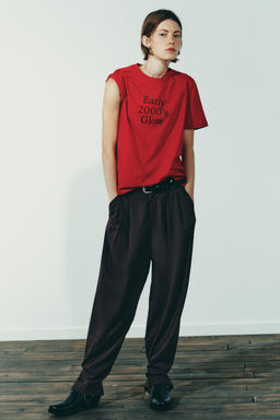 PLEATED TROUSERS WITH BUTTON HEM - Zara фото 12