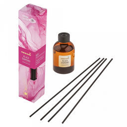 Ароматический диффузор 50мл "Black Diamond" 4х4х21,5см, настольный, стекло, палочки из микрофибры, парфюм, с пробником аромата, в коробке, "Medori" (Россия)