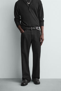 FLARE FIT JEANS WITH STUDS - Zara фото 2
