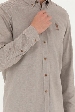 U. S. Polo Assn / Мужская рубашка с длинным рукавом кокосового цвета - U.s. polo assn фото 13