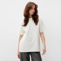 Футболка женская MINAKU OVERSIZE FIT, экрю, размер 44