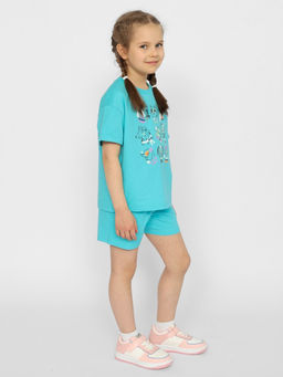 CRB wear/CSKG 63557-40-372 Футболка для девочки,бирюзовый/Ex.Cherubino  фото 2