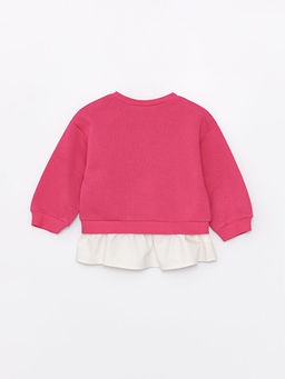 Bisiklet Yaka Uzun Kollu Bask?l? K?z ?ocuk Sweatshirt