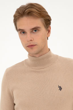 Erkek Slim Fit Bo_azl_ Kum Melanj Basic Kazak - U.s. polo assn фото 2