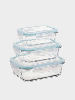 Набор контейнеров, 3 шт.: 410/690/1040 мл, стекло, прозрачный