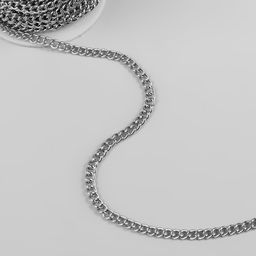 Цепочка для сумки, железная, 4.35×5.8 мм, 10±0.5 м, цвет серебряный
