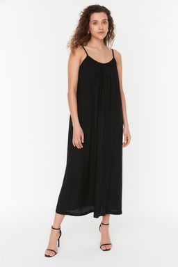 TRENDYOLMILLA Siyah Shift/Duz Kesim Viskon Ask?l? Maxi Dokuma Elbise TWOSS22EL00068  фото 2