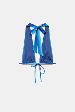 TOP BIKINI TRIANGULAR ESTAMPADO / Azul - Zara фото 3
