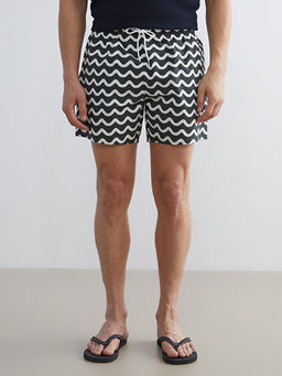 K?sa Boy Desenli Erkek Deniz ?ortu