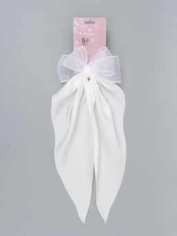 Бант для волос на заколке с лентами, белый, Принцессы