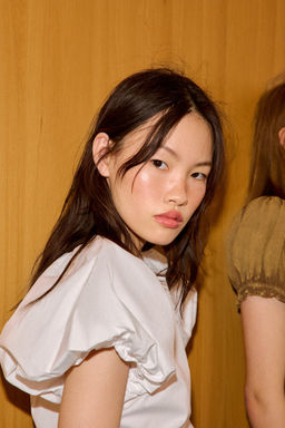 TOP POPEL?N MANGA GLOBO / Blanco - Zara фото 4