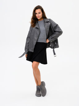 Ботинки 308.927gr.Серый замок замша+серый/мех