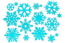 Набор снежинок для декора (бирюзовый)