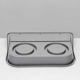 Миски с лотком Феликс 0,3 л, 41 x 30 x 6 см, серый лоток, белые миски - Пижон фото 6