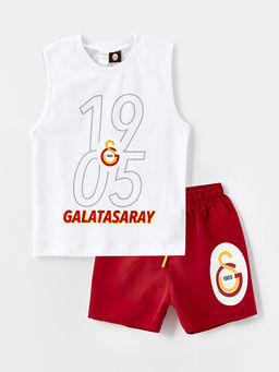 Bisiklet Yaka Galatasaray Bask?l? Erkek Bebek Y?zme Tak?m