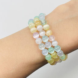 Бусины для украшений из Селенита тон. (60 бусин) - Радуга самоцветов фото 2