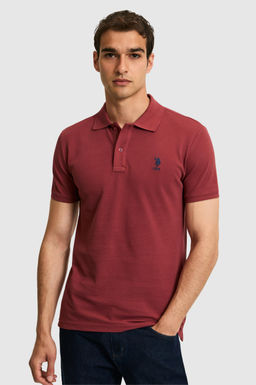 Erkek Slim Fit Polo Yaka Vi_ne Basic Ti__rt