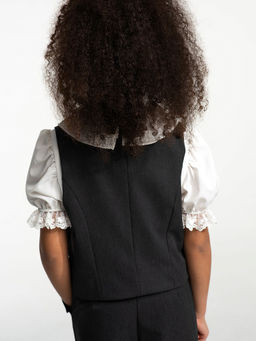 Серый школьный жилет для девочки Mooriposh, модель 1120 фото 6