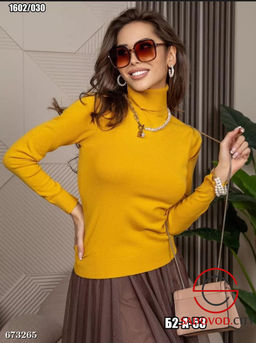 Женская базовая однотонная водолазка - Bruno фото 6