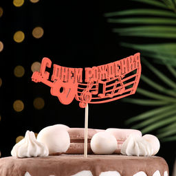 Топпер для торта «С Днём Рождения», 1 шт., МИКС