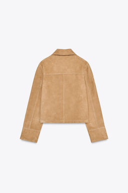 ZW COLLECTION LIMITED EDITION 100% SUEDE LEATHER JACKET - Zara фото 6