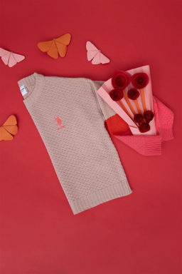 Пудровый свитер для девочки