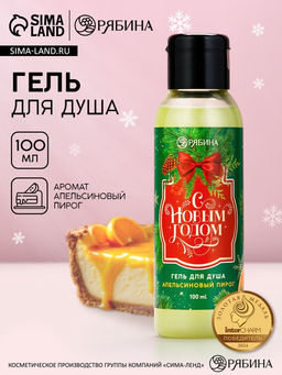 Цена за 2 шт. Гель для душа С Новым Годом!, 100 мл, аромат апельсинового пирога, Чистое счастье