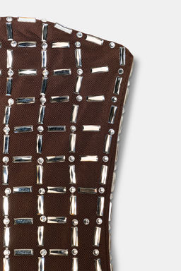 SHIMMER MESH BANDEAU TOP - Zara фото 7