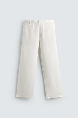 PANTAL?N RELAXED FIT VISCOSA - C??AMO / Blanco roto - Zara фото 6