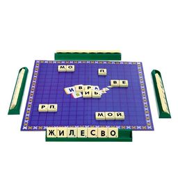 Настольная игра на эрудицию Игра в слова: скрабл, поле, подставки, мешок, буквы - Лас играс kids фото 2