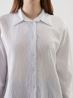 ?izgili Oversize Kad?n G?mlek Tunik