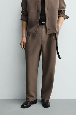 PANTAL?N RELAXED FIT PLIEGUES / Marr?n / Topo - Zara фото 10