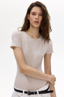 Body de manga corta en microfibra - H&m фото 6