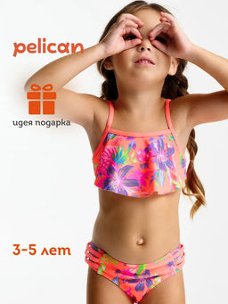 PELICAN, купальный костюм для девочек, Оранжевый